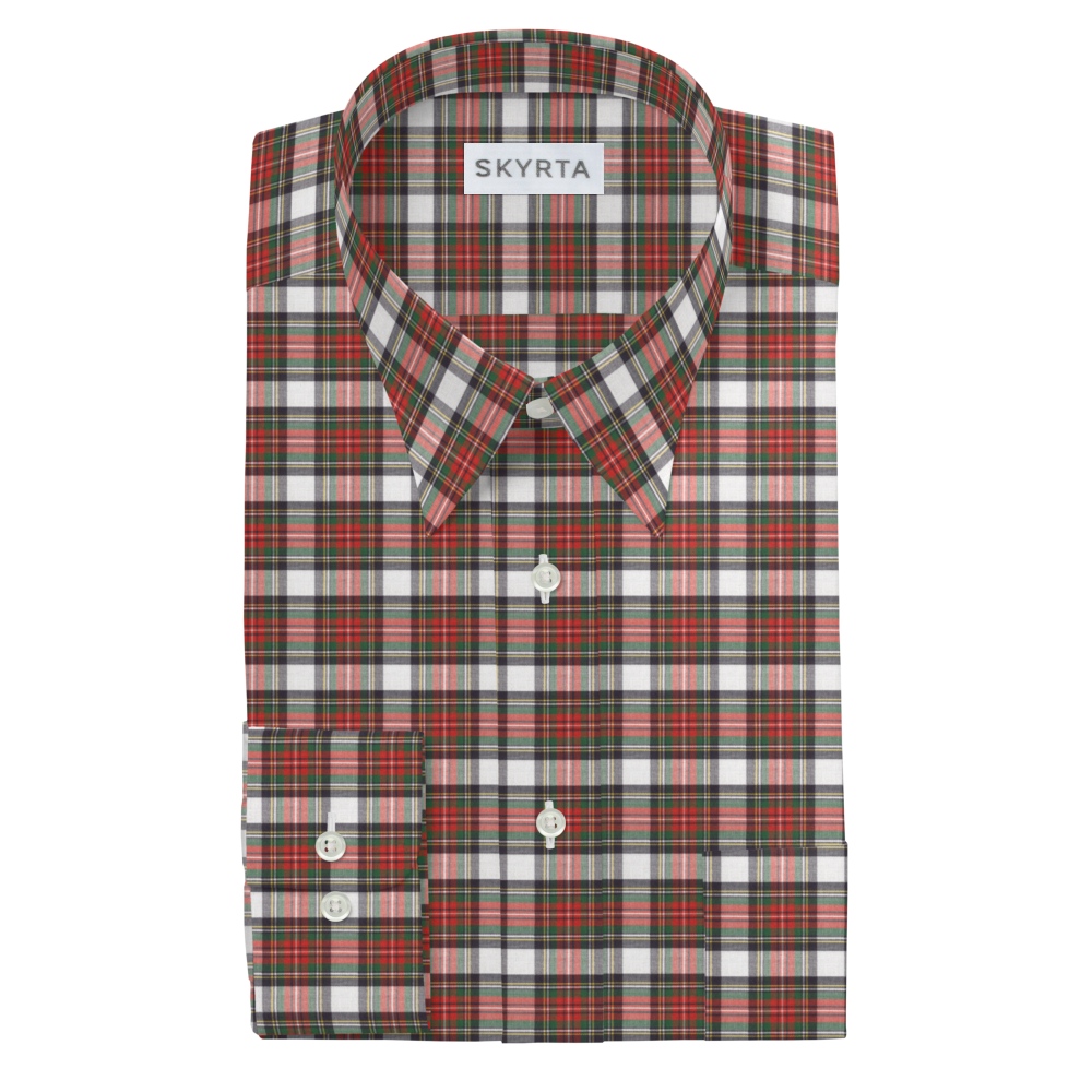 【28A2】  平織り マルチチェック (レッド×グリーン×ネイビー×ホワイト×イエロー)