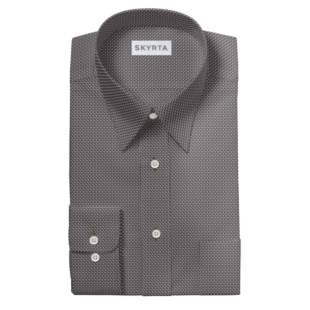 【28A5】  ドビー デザイン (ブラウン×ネイビー×ホワイト)