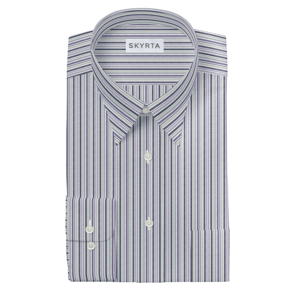 【28A9】  ドビー マルチストライプ (パープル×ブラウン×ホワイト×ネイビー)