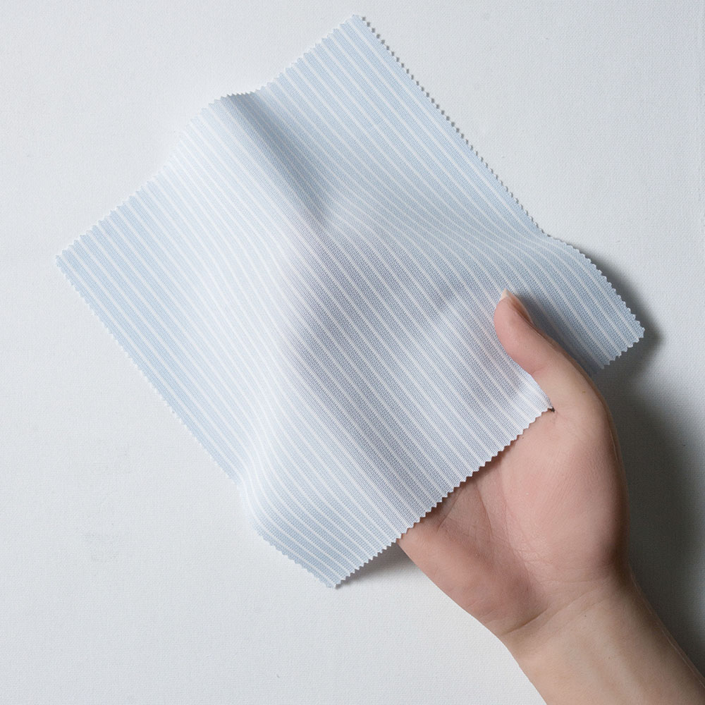 【29A7】 トリコット ドビー シングルストライプ (サックス×ホワイト)