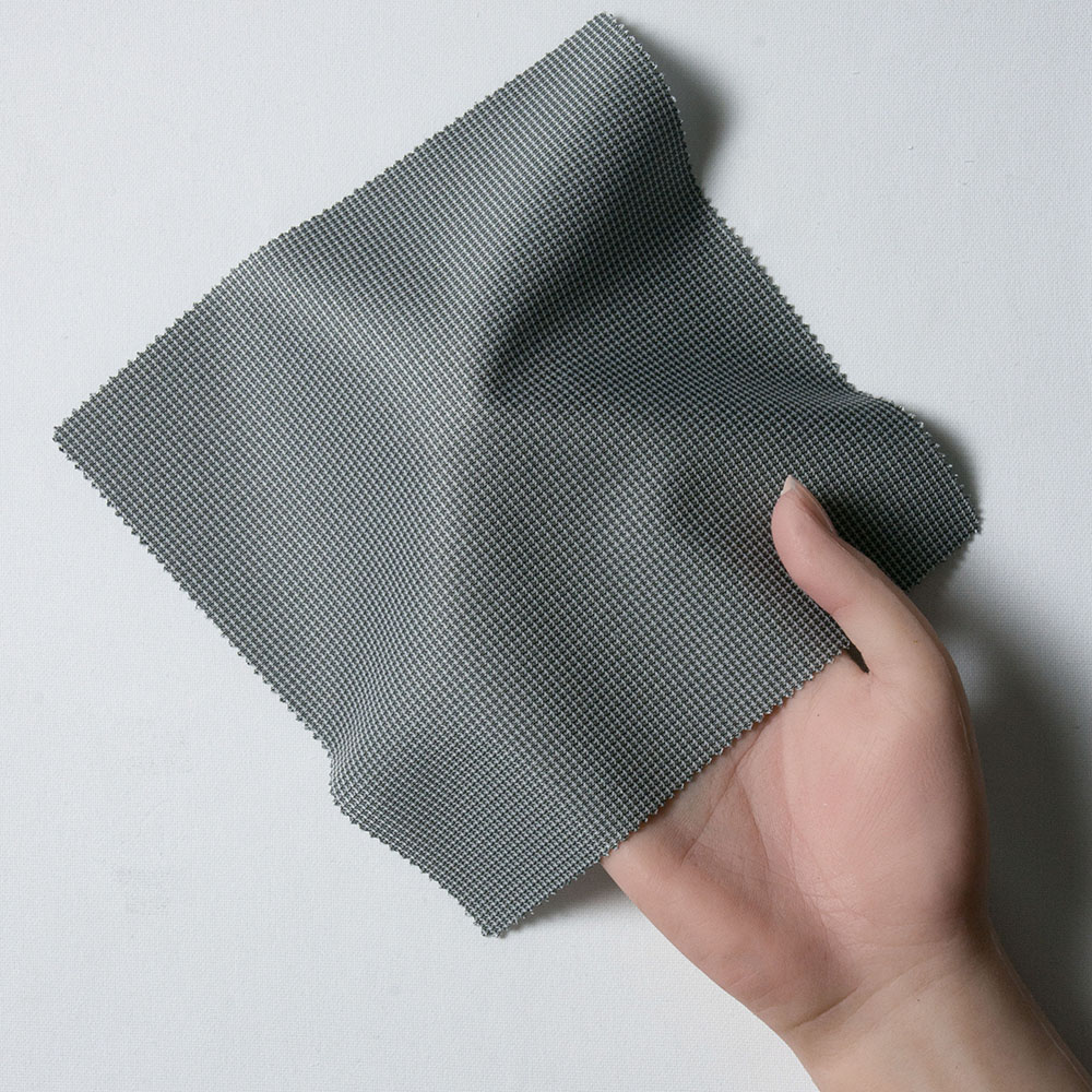 【29A9】 トリコット ドビー デザイン (グレー×ホワイト)