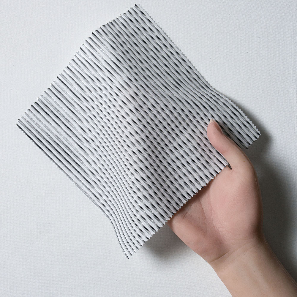 【2FH9】  ドビー オンブレストライプ (ホワイト×ブラック×グレー)