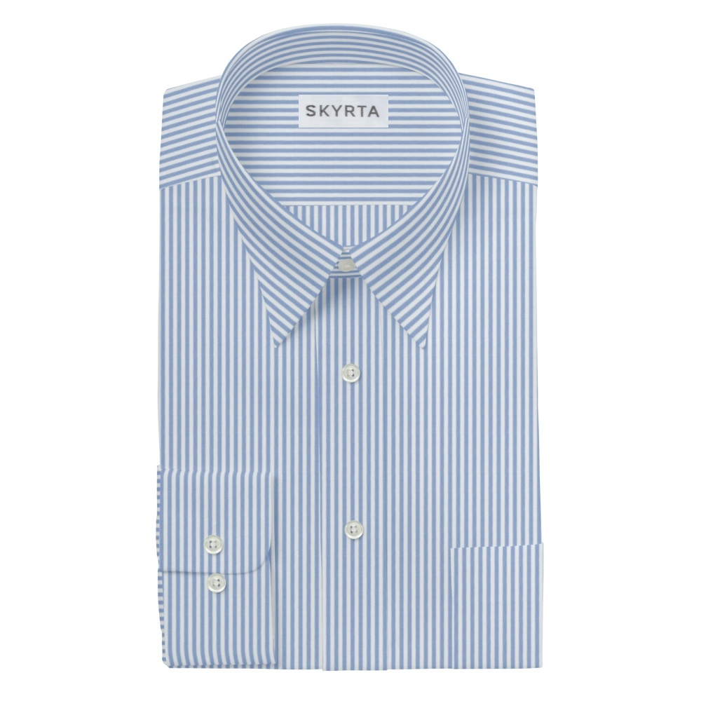 【2N56】 トリコット ドビー ブロックストライプ (ホワイト×ネイビー)