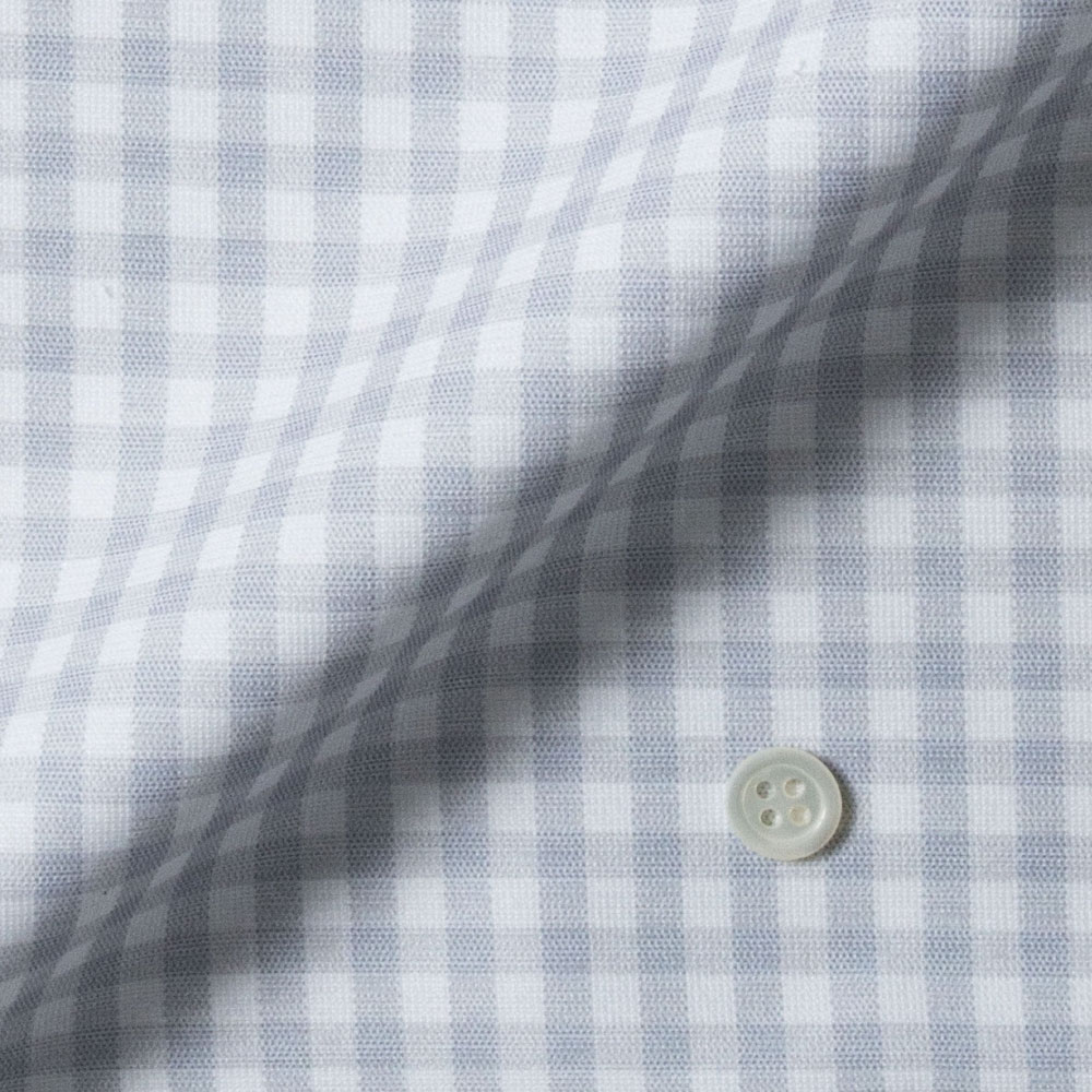 【2N57】 トリコット ドビー ギンガムチェック (ホワイト×グレー)