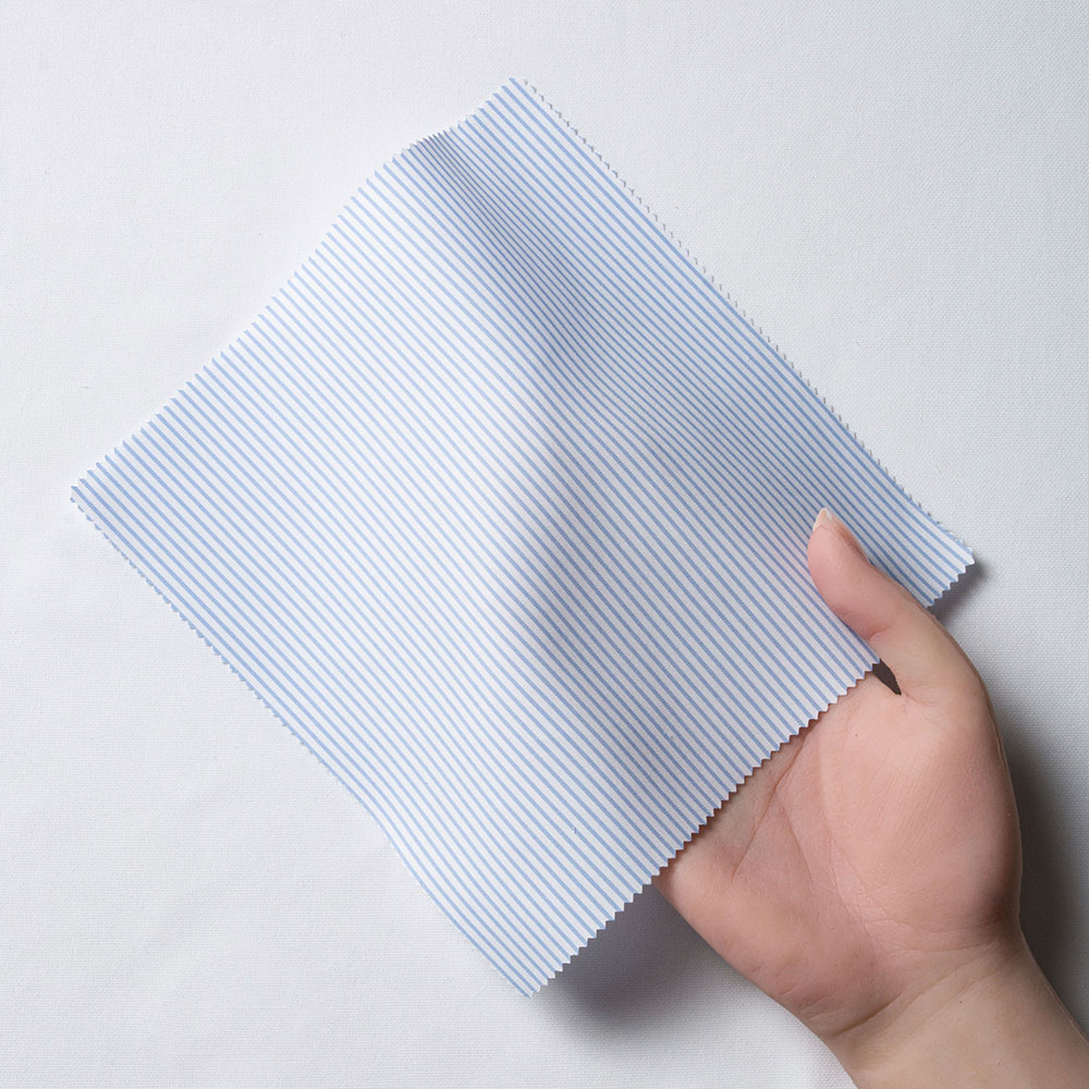 【2S02】140番手三子糸　ツイル（サックス×ホワイト）