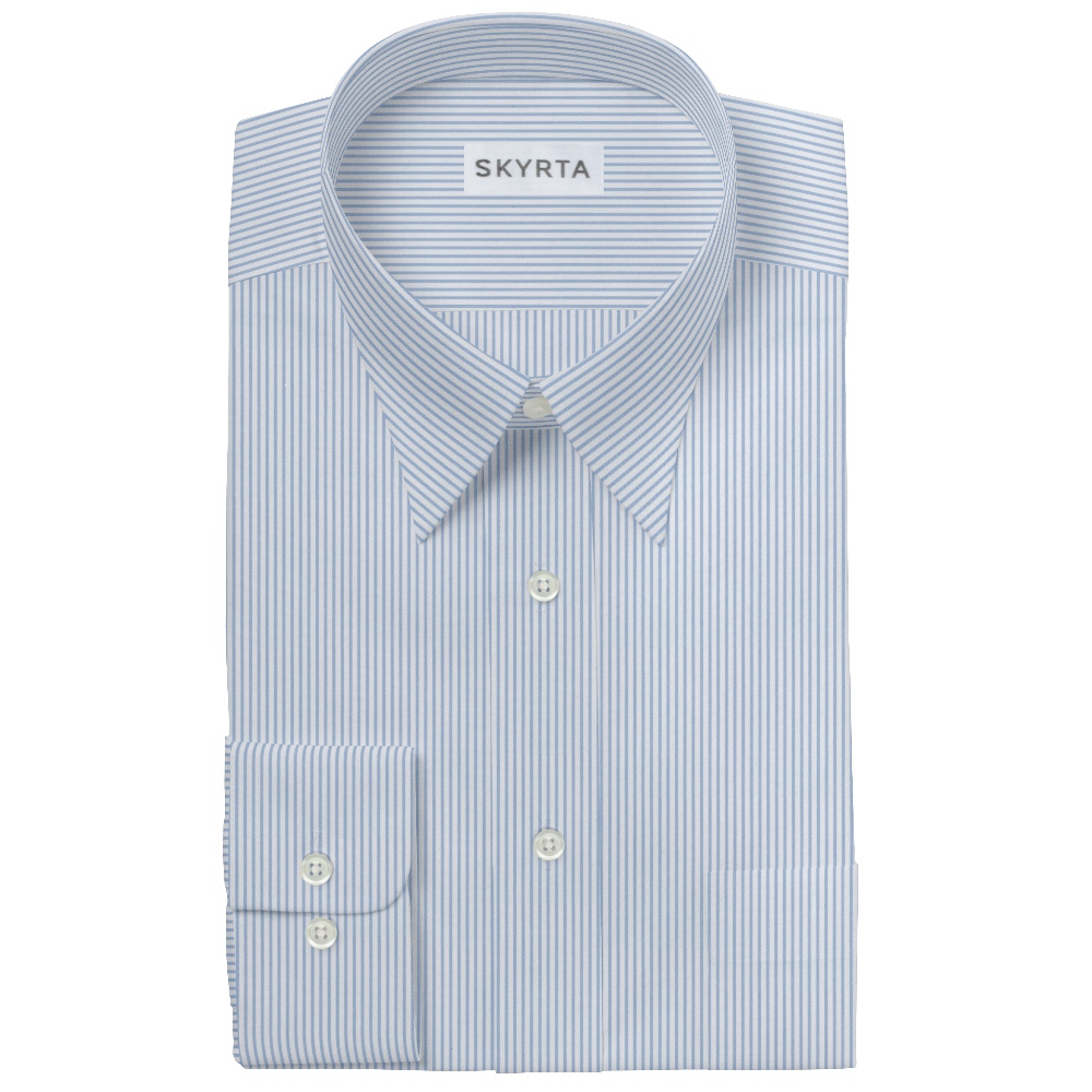 【2S02】140番手三子糸　ツイル（サックス×ホワイト）